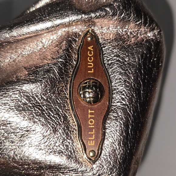 Elliot Lucca Metallic Leather Hobo Shoulder Purse - Picture 6 of 16